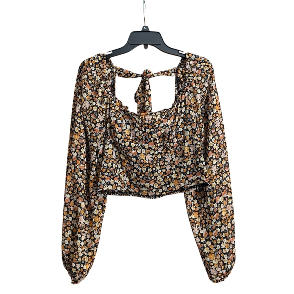 Altar'd State Floral Blouse‎ with Tie-Back